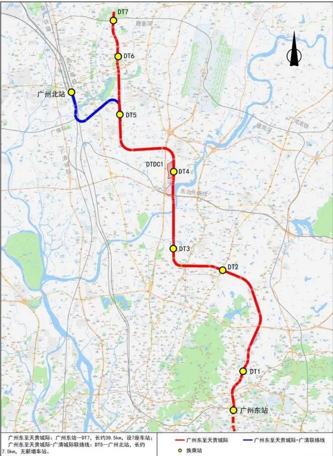 2020广州地铁18号线和22号线线路图(站点)