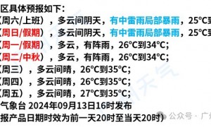 2024年中秋节广州的天气怎么样